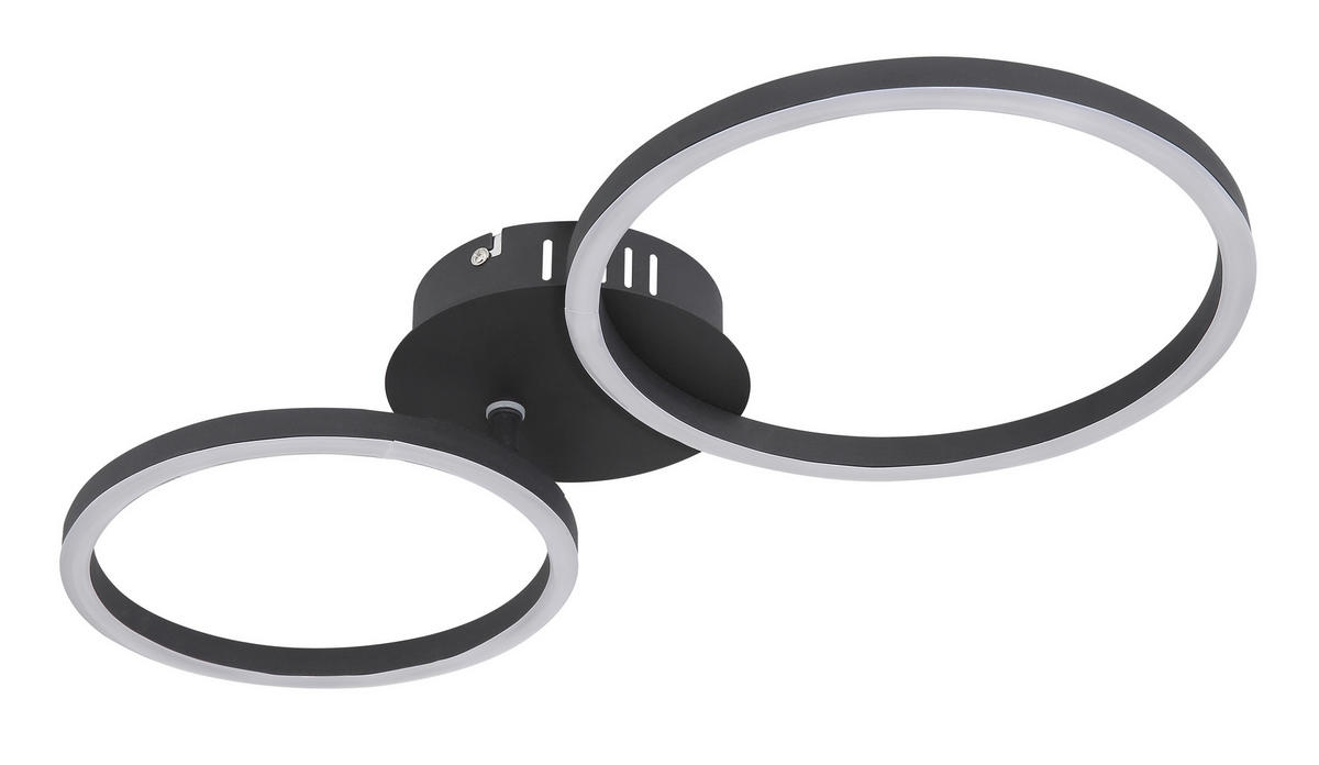 LED-DECKENLEUCHTE 24 W    49/25/7,2 cm  - Opal/Schwarz, Basics, Kunststoff/Metall (49/25/7,2cm) - Globo