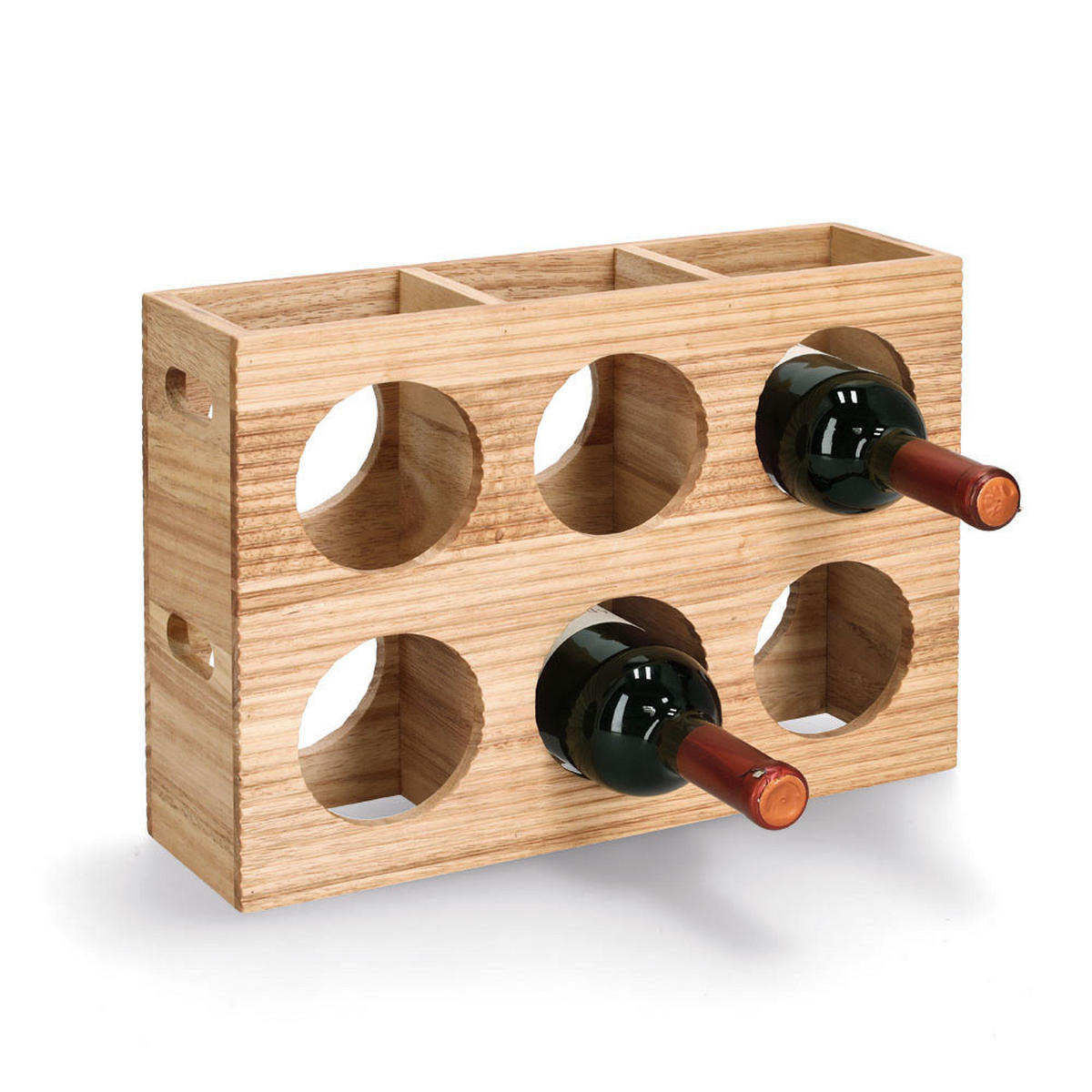 WEINREGAL  - Naturfarben, Basics, Holz (38/11/27cm) - Zeller Present