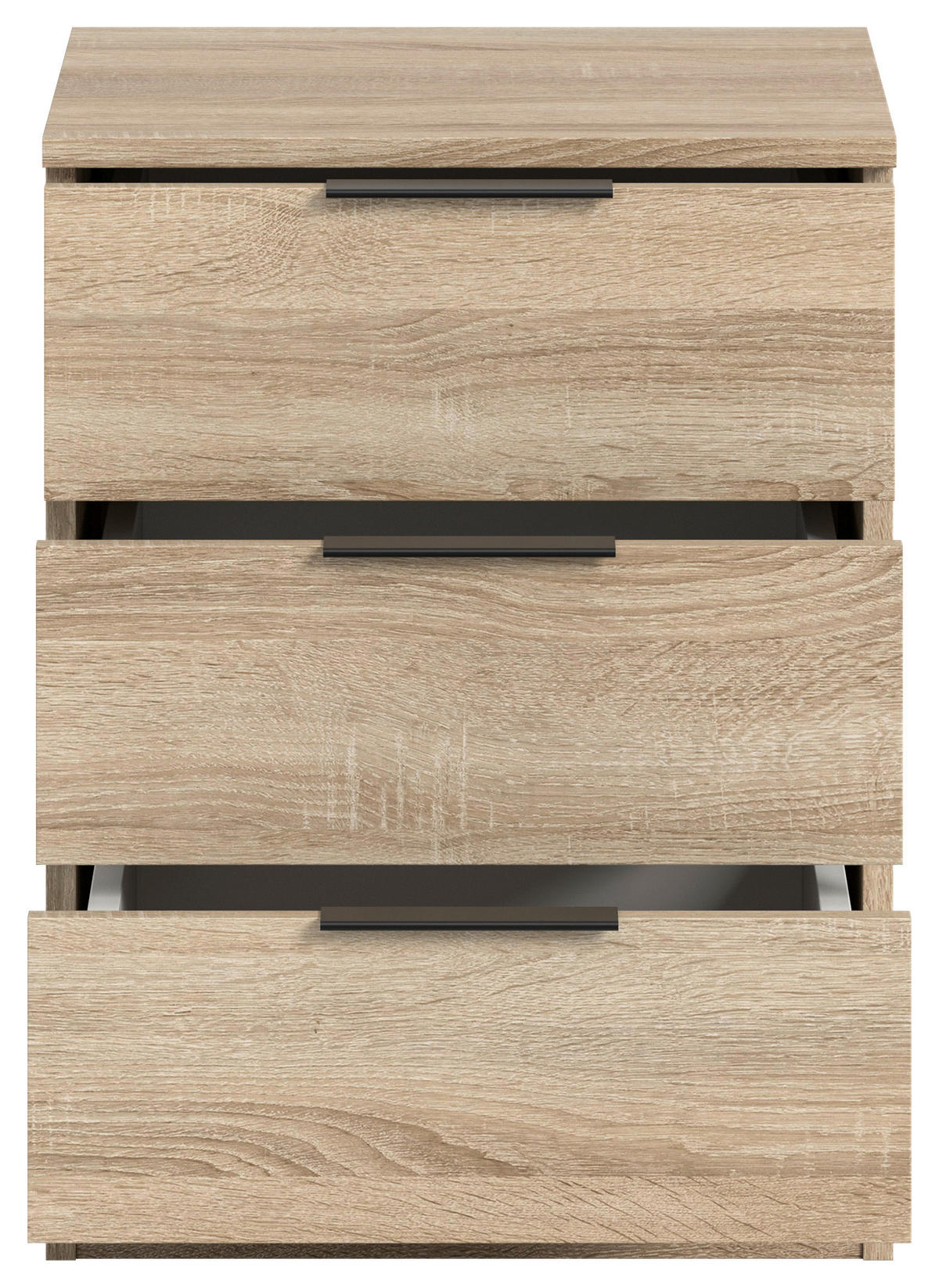 NACHTSCHRANK 45/60/40 cm  - Schwarz/Sonoma Eiche, MODERN, Holzwerkstoff/Kunststoff (45/60/40cm) - MID.YOU