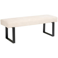 SITZBANK 140/49/47 cm Webstoff, Bouclé Beige  - Beige/Schwarz, KONVENTIONELL, Textil/Metall (140/49/47cm) - Livetastic