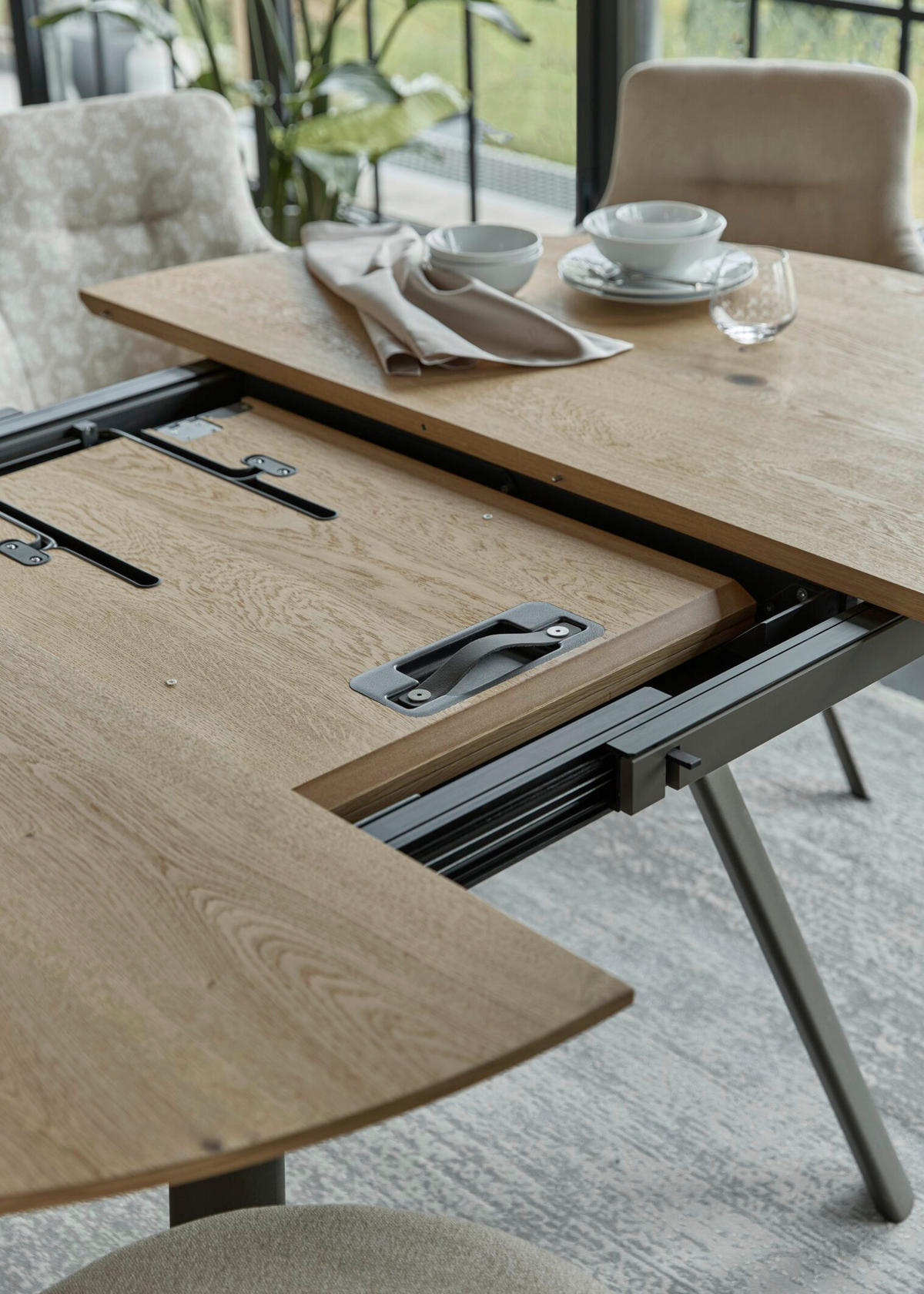 ESSTISCH in Holz, Metall 140/140/76 cm  - Wildeiche, Design, Holz/Metall (140/140/76cm) - Joop!