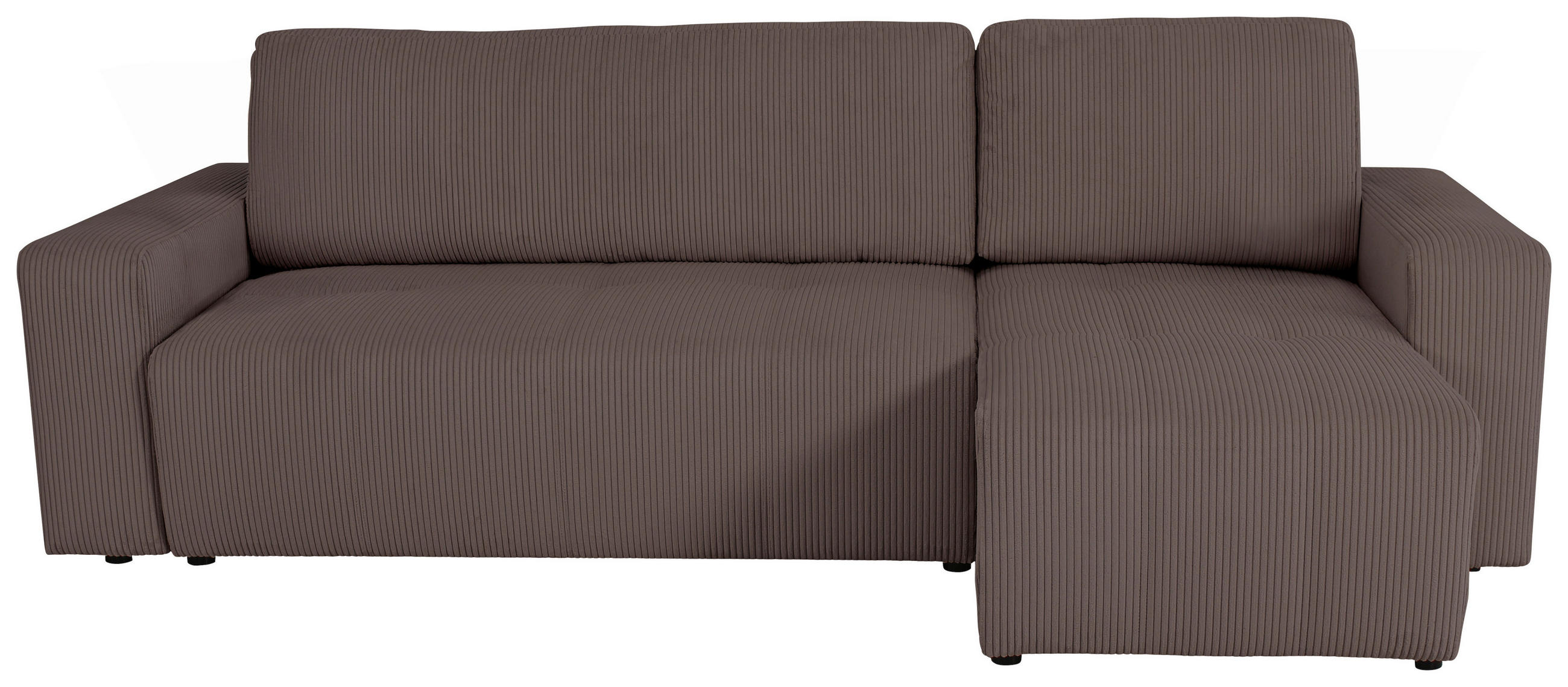 ECKSCHLAFSOFA  mit Cord Mokka  - Schwarz/Mokka, KONVENTIONELL, Textil (248/146cm) - Xora