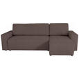 ECKSCHLAFSOFA  mit Cord Mokka  - Schwarz/Mokka, KONVENTIONELL, Textil (248/146cm) - Xora
