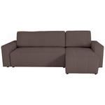 ECKSCHLAFSOFA  mit Cord Mokka  - Schwarz/Mokka, KONVENTIONELL, Textil (248/146cm) - Xora