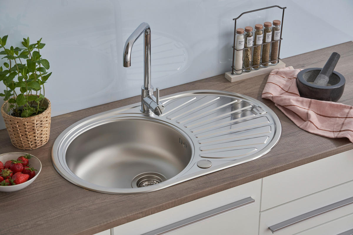 SPÜLE 1720CANSAS77X48  - Edelstahlfarben, Trend, Metall (77/20/48cm) - Respekta