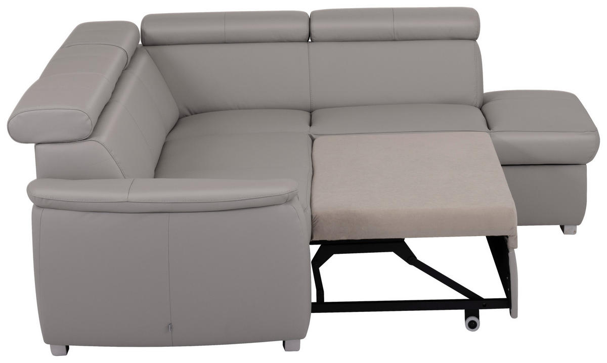 SEDACÍ SOUPRAVA, textil, kůže, platinová - barvy stříbra/platinová, dřevo/textil (262/211cm) - Celina Home