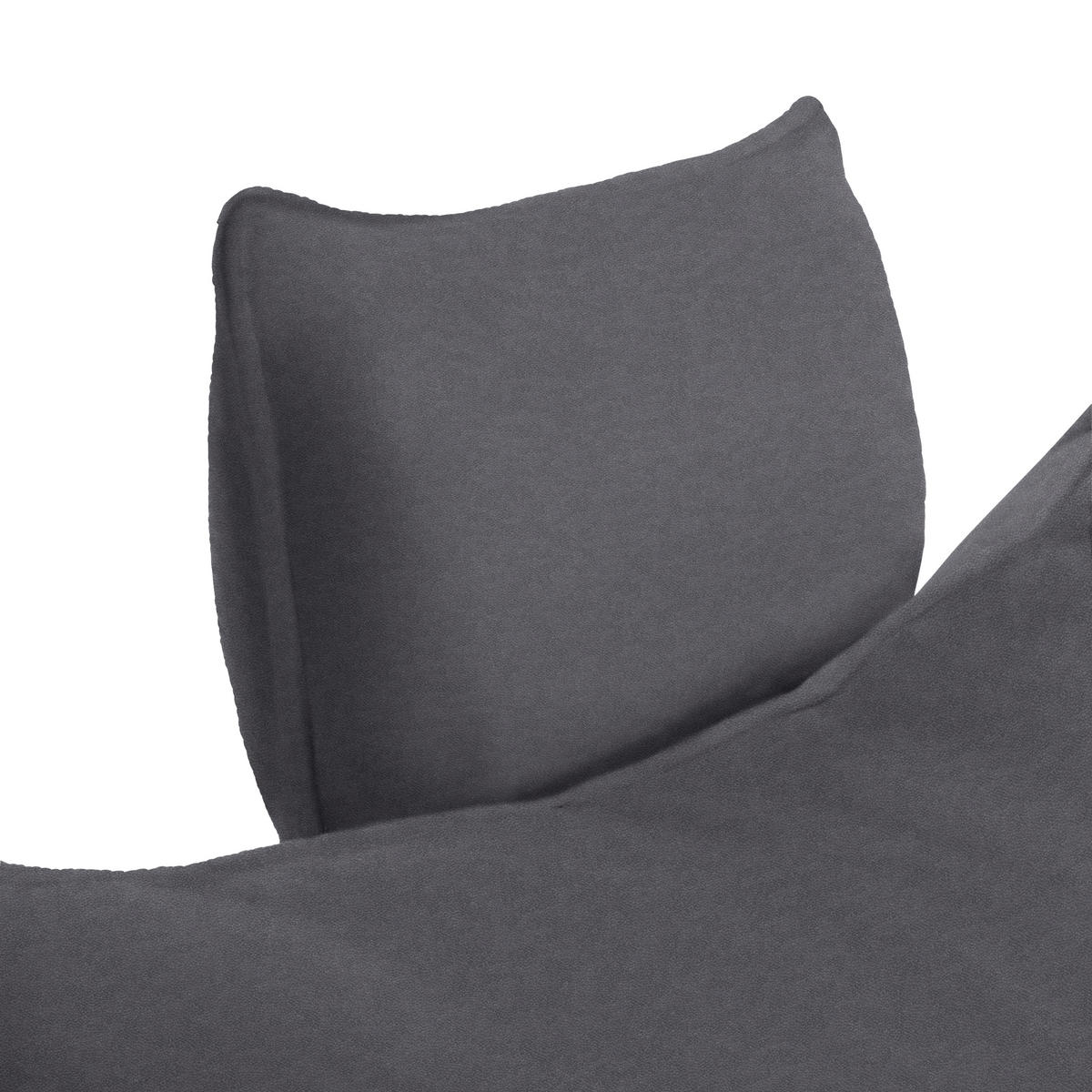 ECKSOFA in Flachgewebe Anthrazit  292/176 cm  - Anthrazit/Schwarz, MODERN, Textil/Metall (292/176cm) - Carryhome