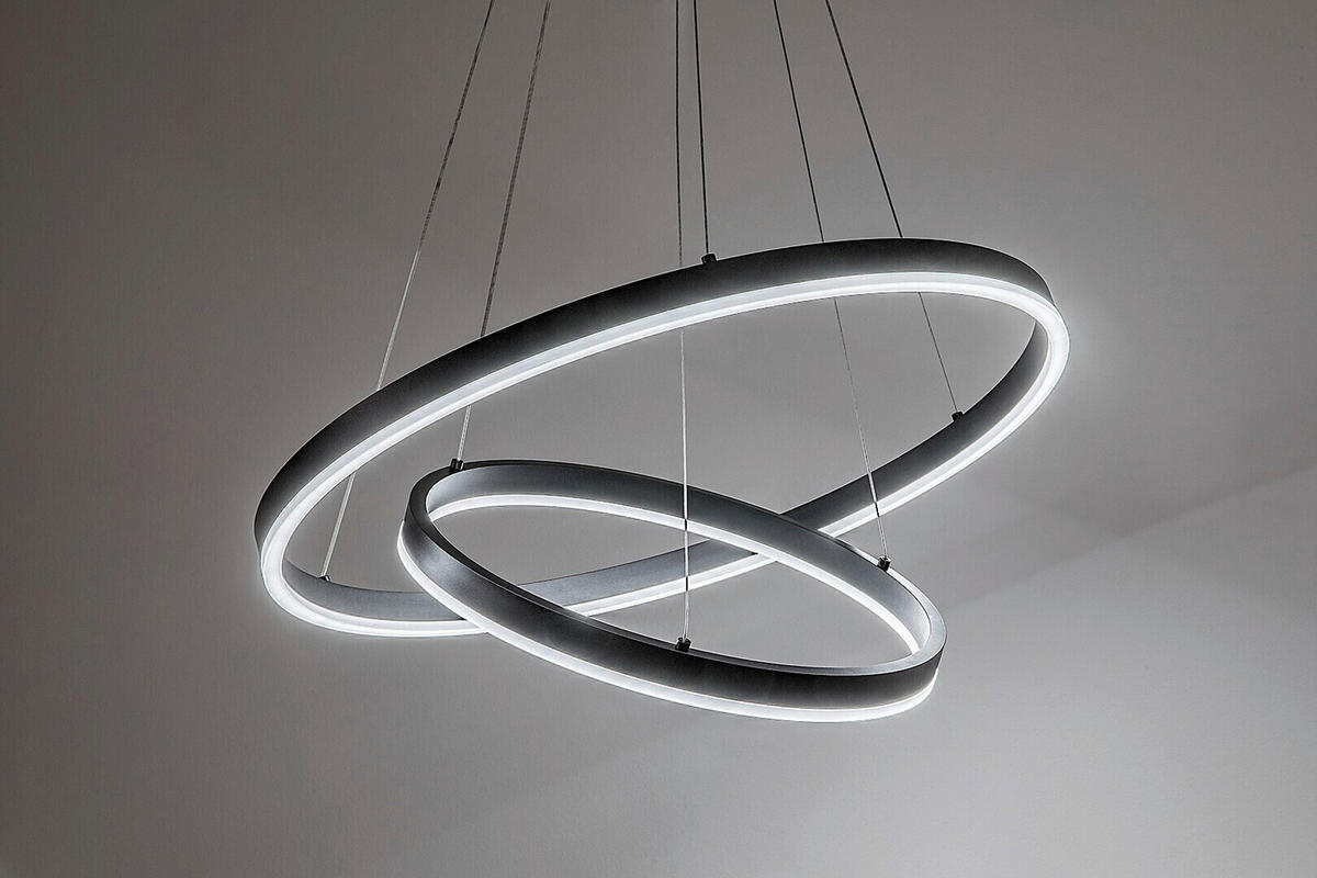 VISEČA NIHALNA LED-SVETILKA  Isaure //3000...6500 K// - črna/bela, Design, kovina/umetna masa (60/120cm)