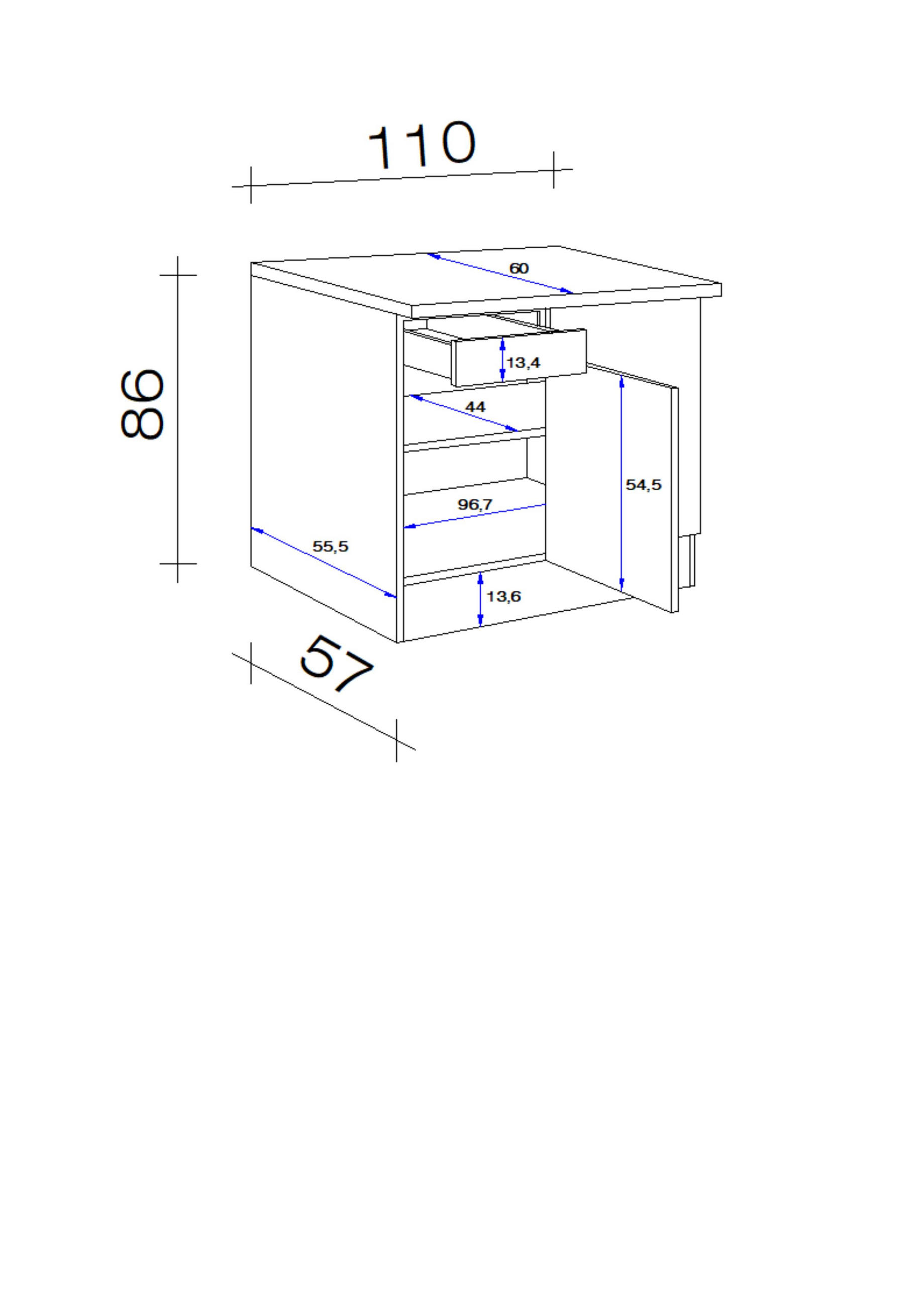 ECKUNTERSCHRANK 110/86/60 cm  in Kaschmir  - Kaschmir/Edelstahlfarben, MODERN, Holzwerkstoff/Metall (110/86/60cm) - FlexWell