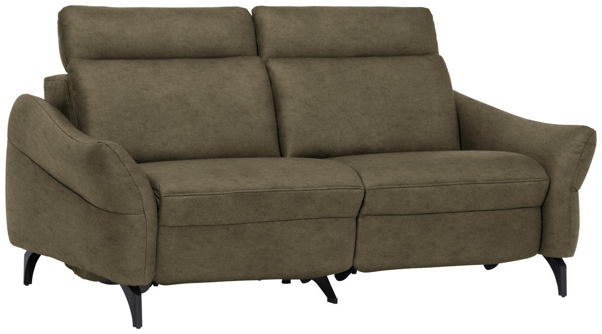 2-SITZER-SOFA in Leder Olivgrün  - Anthrazit/Olivgrün, Design, Leder/Metall (187/92/97cm) - Himolla Komfortklass