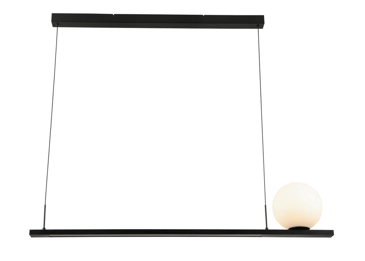 LED-HÄNGELEUCHTE Alan 120/20/200 cm   - Schwarz, Design, Glas/Kunststoff (120/20/200cm) - Dieter Knoll