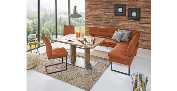 ECKBANK 200/158 cm Mikrofaser Braun, Orange   - Schwarz/Braun, Design, Textil/Metall (200/158cm) - Dieter Knoll