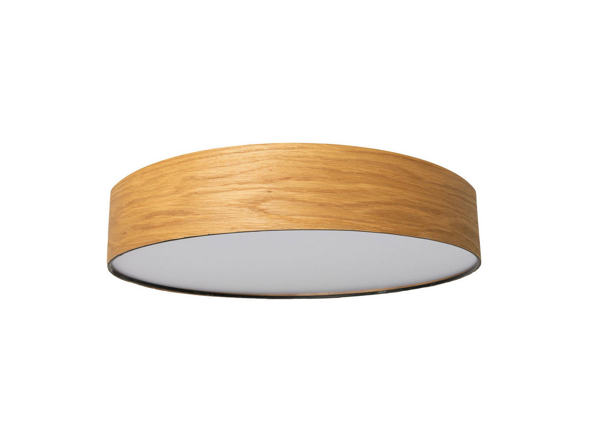 DECKENLEUCHTE  50/13 cm    - Eichefarben/Weiß, KONVENTIONELL, Holz/Kunststoff (50/13cm) - Novel