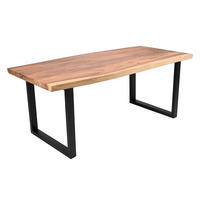 GARTENTISCH 200/100/76 cm  - Schwarz/Braun, Basics, Holz/Metall (200/100/76cm) - Gardenson