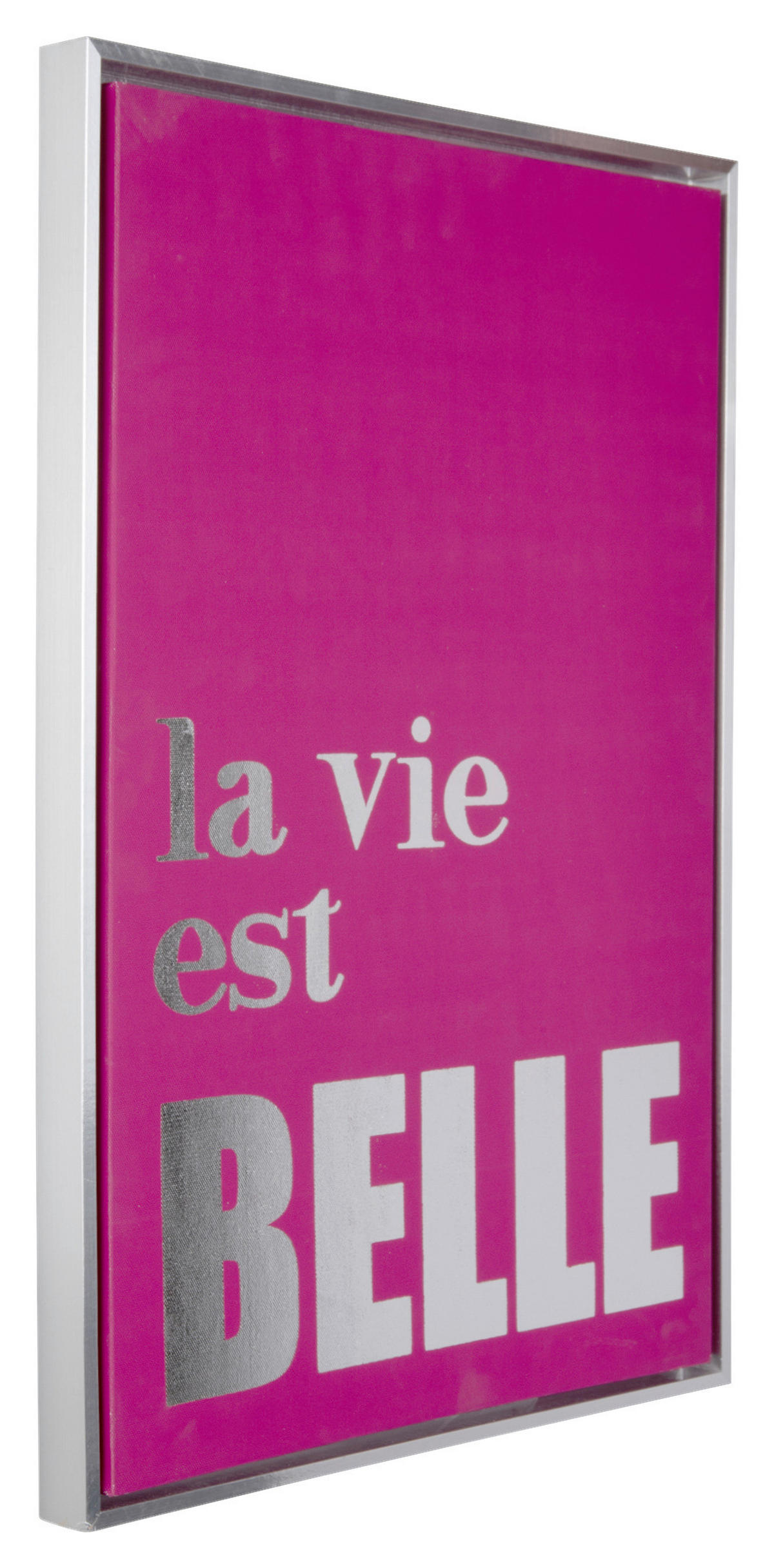KUNSTDRUCK Text 40/60/3,2 cm  - Pink/Silberfarben, Basics, Holzwerkstoff/Textil (40/60/3,2cm) - Present Time