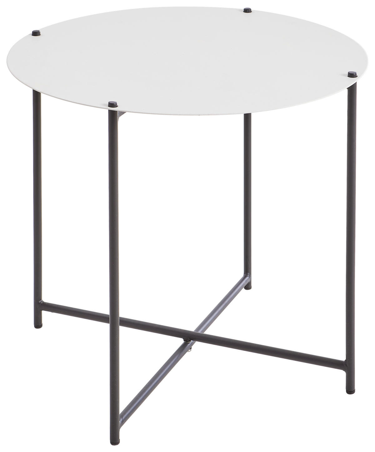 BEISTELLTISCH 49/49/46 cm Anthrazit, Weiß rund  - Anthrazit/Weiß, Design, Metall (49/49/46cm) - Ambia Garden