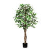 KUNSTPFLANZE Ficus Benjamina 150 cm  - Schwarz/Weiß, Design, Kunststoff (150cm) - P & B