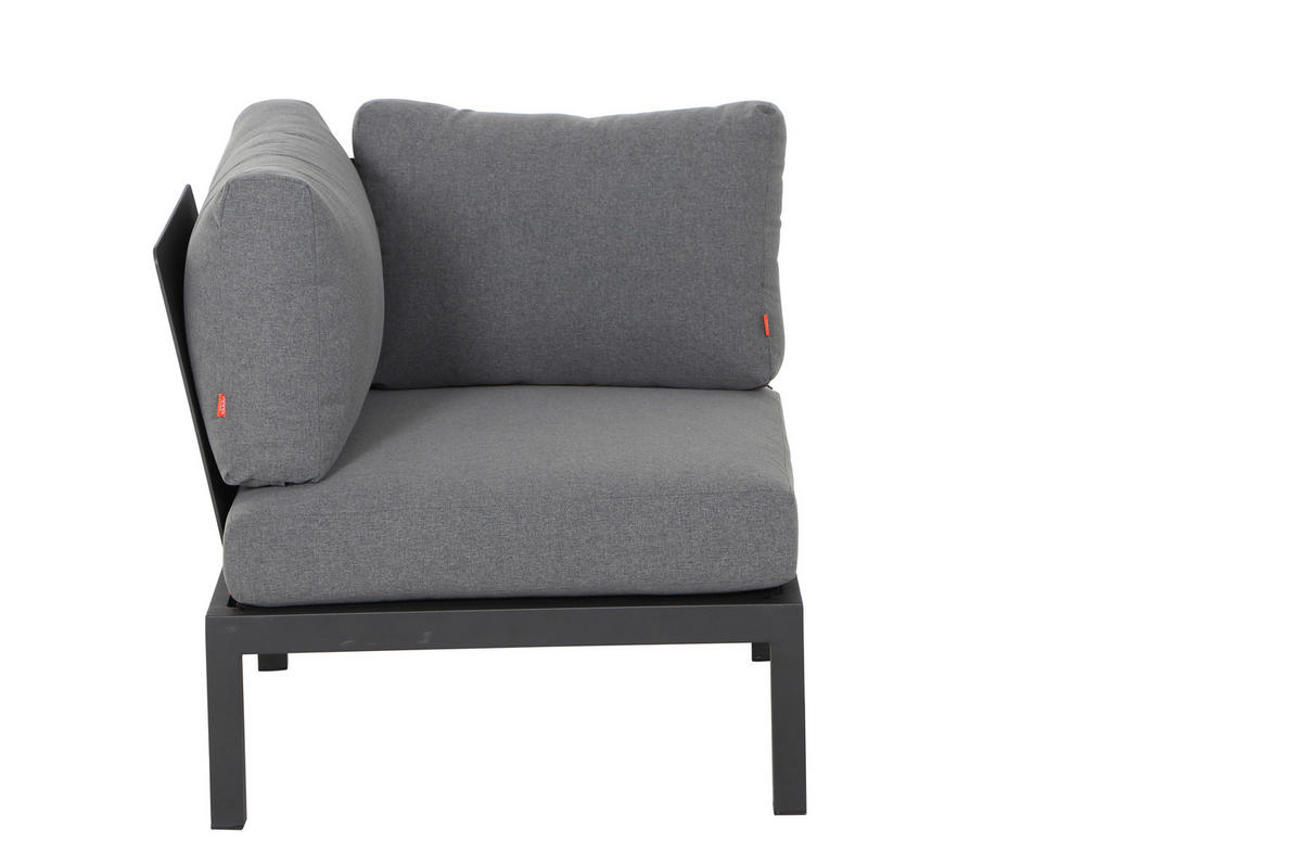 LOUNGEGARNITUR 15-teilig   252/84/252 cm Teakholz massiv Aluminium  - Anthrazit/Grau, KONVENTIONELL, Holz/Textil (252/84/252cm) - Siena Garden