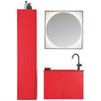 BADEZIMMER  in 70 cm  - Rot, Design, Glas/Holzwerkstoff (70cm) - Dieter Knoll