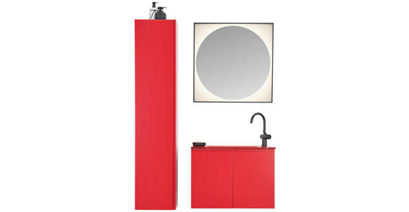 BADEZIMMER  in 70 cm  - Rot, Design, Glas/Holzwerkstoff (70cm) - Dieter Knoll