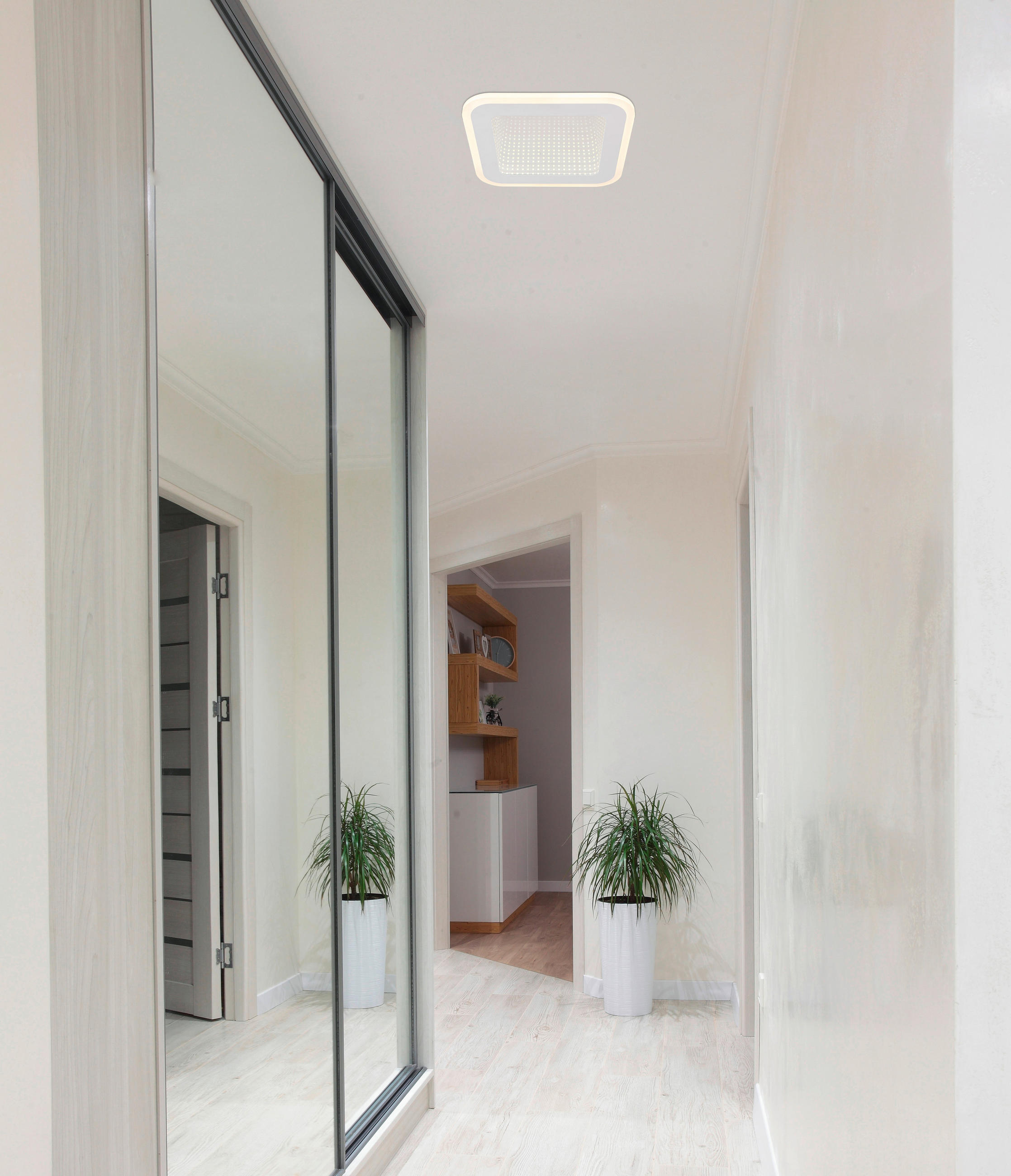 LED-DECKENLEUCHTE 12 W    23/23/4 cm  - Weiss/Opal, Design, Kunststoff/Metall (23/23/4cm) - Globo