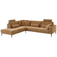 ECKSOFA Senfgelb Chenille  - Senfgelb/Schwarz, Design, Textil/Metall (254/303cm) - Dieter Knoll