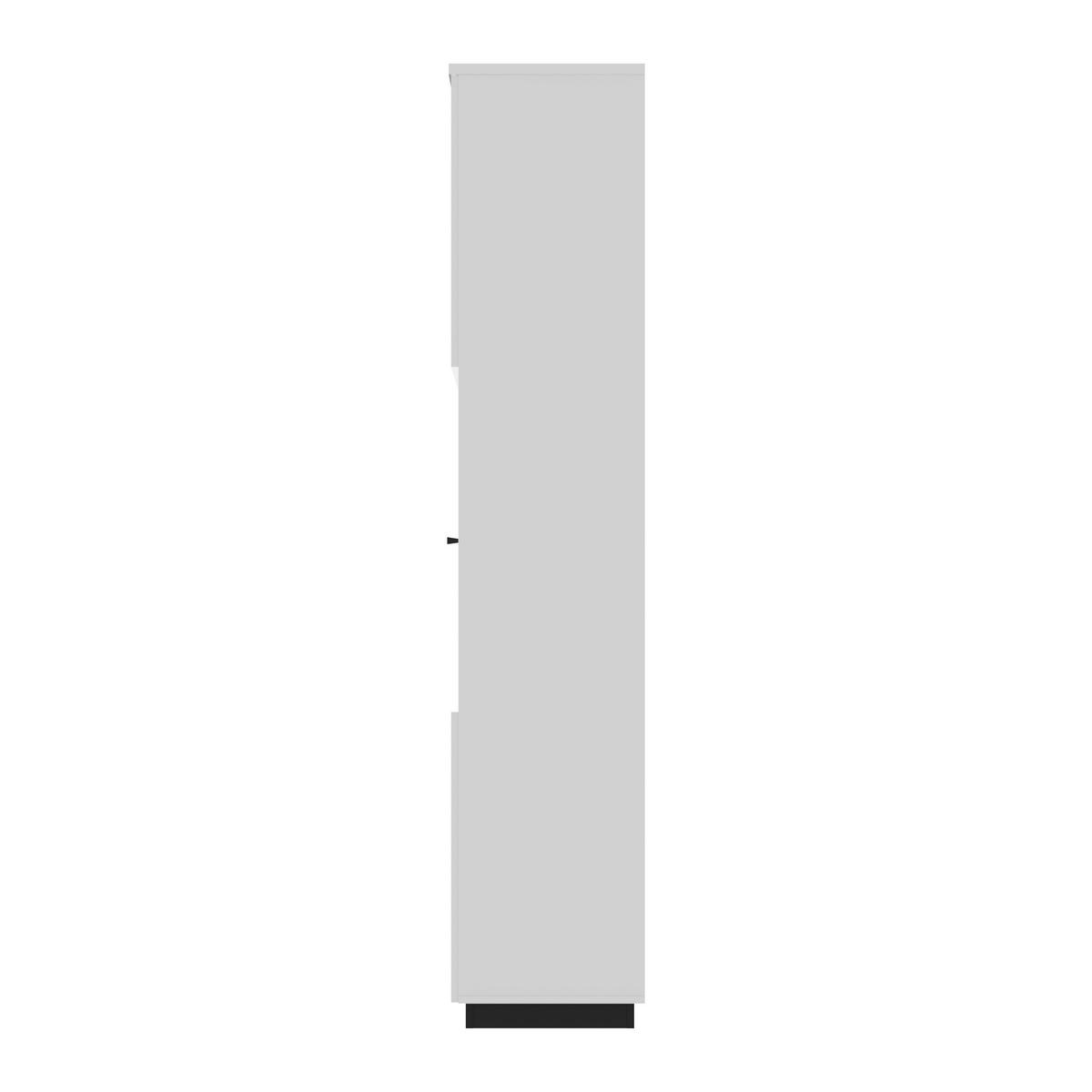 VITRINE Schwarz, Weiss, Weiss Hochglanz  - Weiss Hochglanz/Weiss, Design, Glas/Holzwerkstoff (60/200/40,5cm) - MID.YOU
