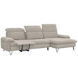 ECKSOFA in Flachgewebe Beige  - Beige/Schwarz, LIFESTYLE, Textil/Metall (310/180cm) - Valnatura