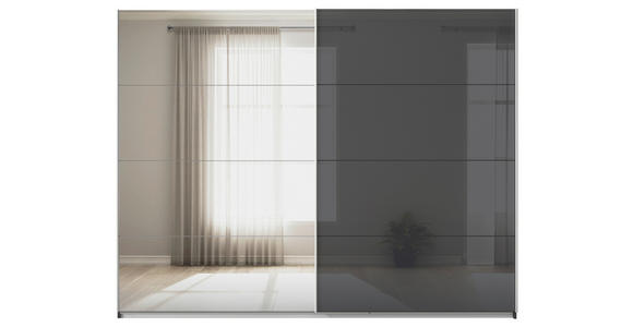 SCHWEBETÜRENSCHRANK  in Grau  - Alufarben/Grau, KONVENTIONELL, Glas/Holzwerkstoff (271/229/62cm) - Xora