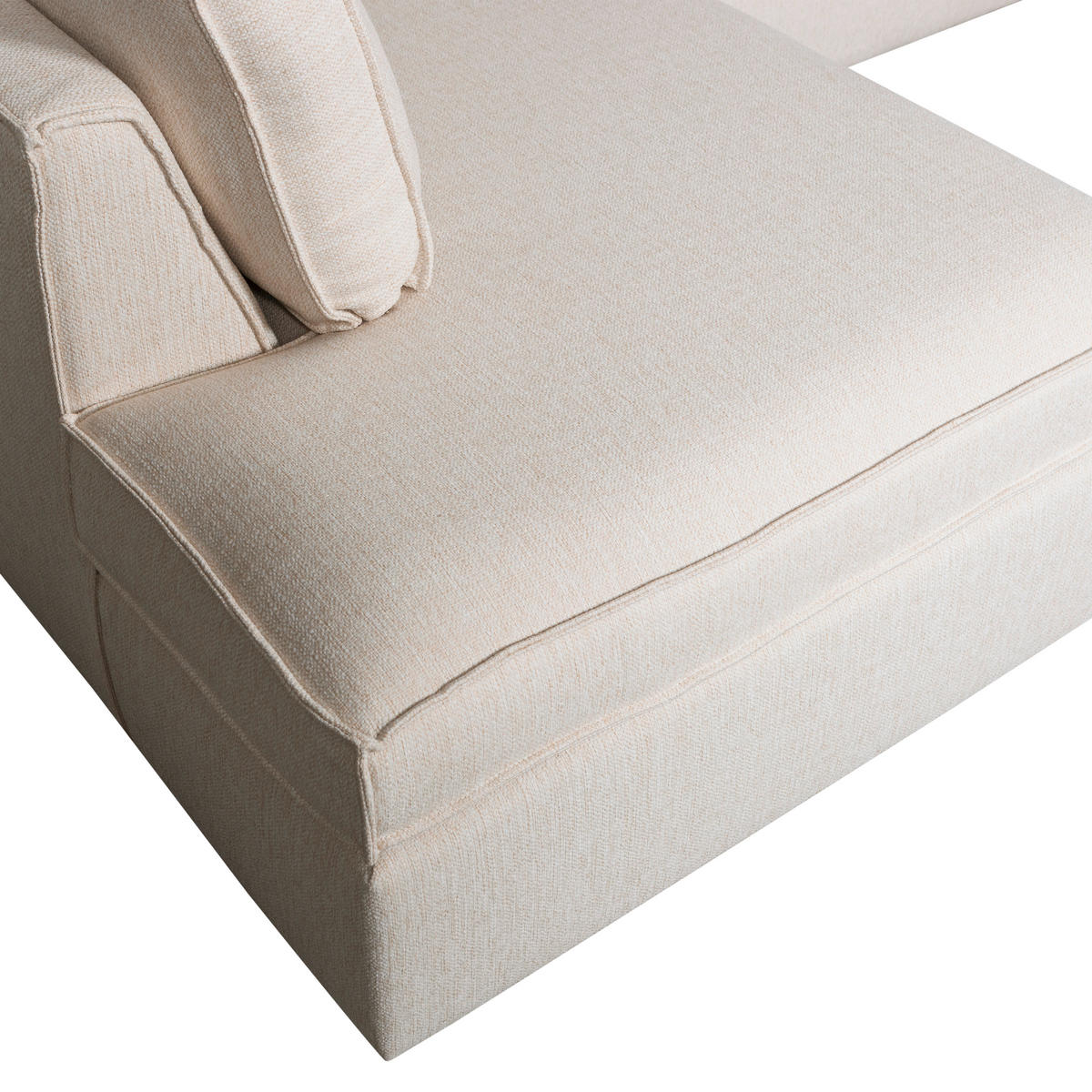 ECKSOFA in Webstoff Naturfarben  197/283 cm  - Schwarz/Naturfarben, Design, Kunststoff/Textil (197/283cm) - Livetastic
