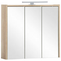SPIEGELSCHRANK 65/62,7/16 cm  - Eichefarben, MODERN, Glas/Holzwerkstoff (65/62,7/16cm) - MID.YOU