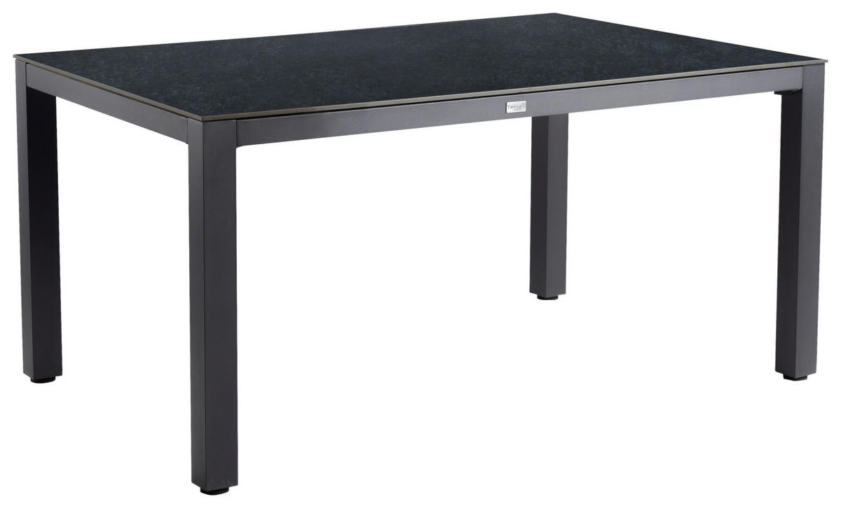 GARTENTISCH Metall, Kunststoff Graphitfarben rechteckig  - Anthrazit/Graphitfarben, Basics, Kunststoff/Metall (160/90/74cm) - Tierra Outdoor
