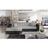 ECKSOFA in Webstoff Grau, Schwarz  194/296 cm  - Chromfarben/Schwarz, Design, Kunststoff/Textil (194/296cm) - MID.YOU