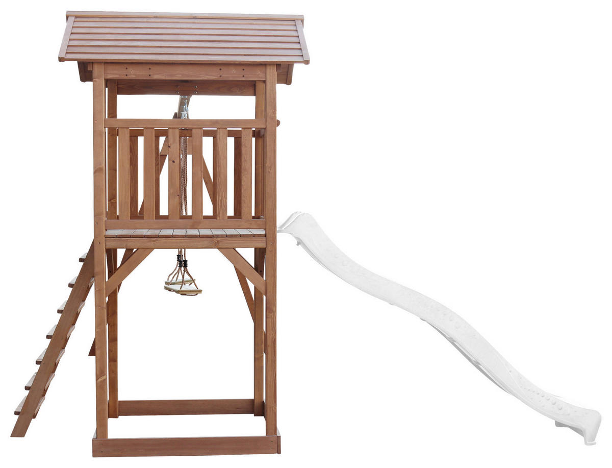 SPIELTURM 356,6/241,9/349 cm  - Braun/Weiß, KONVENTIONELL, Holz/Kunststoff (356,6/241,9/349cm) - Ambia Garden