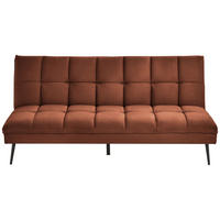 ZOFA S POSTELJNO FUNKCIJO,  opečnato rjava tekstil  - črna/opečnato rjava, Moderno, kovina/tekstil (178/84/98cm) - MID.YOU
