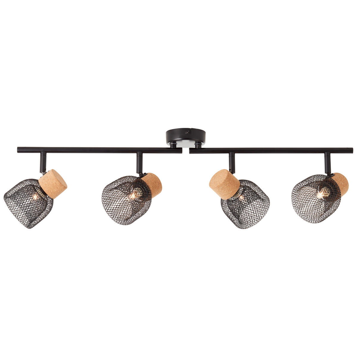 DECKENLEUCHTE Flaka   - Schwarz, Natur, Holz/Metall (16,5/76,5/9cm) - Brilliant