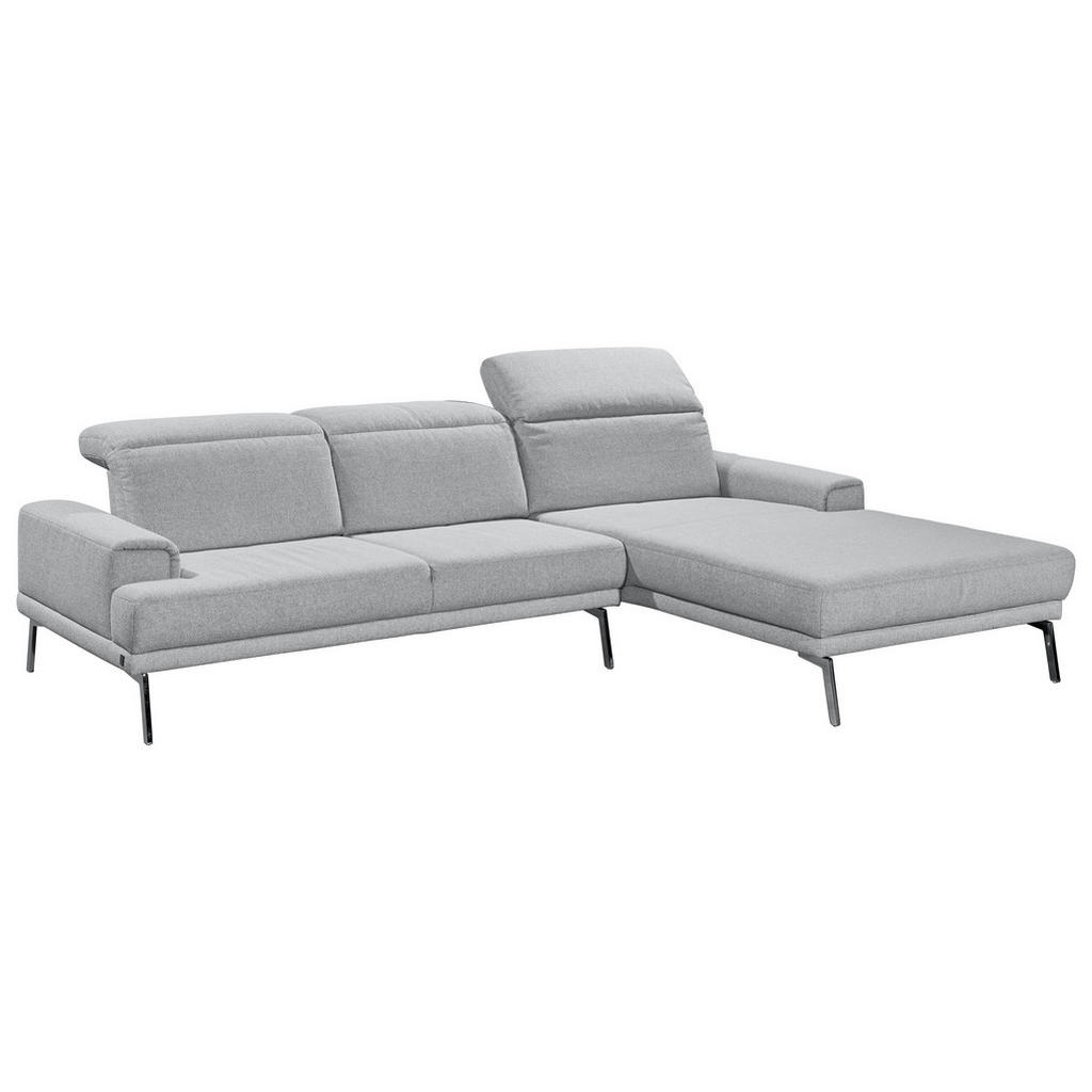 Thumbnail - Musterring Ecksofa, Grau, Textil, 4-Sitzer, Ottomane rechts, L-Form, 288x193-220 cm, Goldenes M, Dgm, Typenauswahl, Fußa...