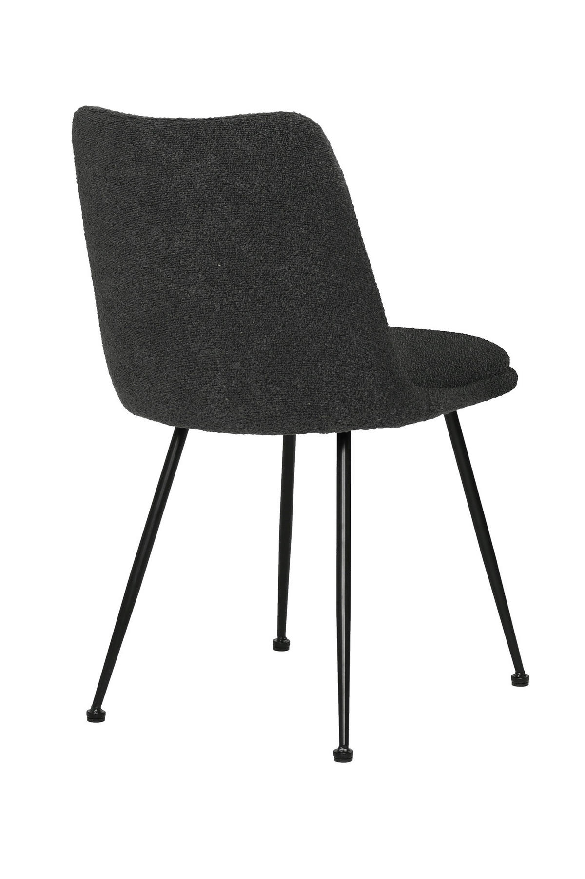 STUHL-SET 2 Stück  Bouclé  Schwarz  - Schwarz, MODERN, Textil/Metall (58,5/83/46cm) - MID.YOU