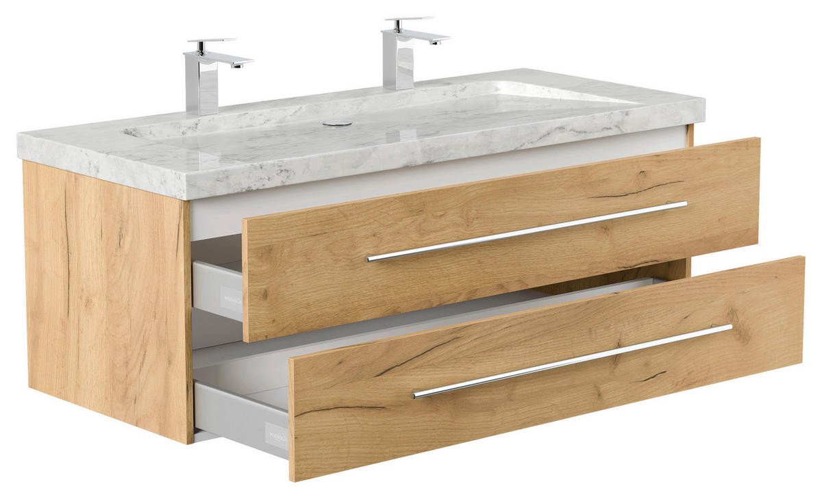 WASCHTISCHKOMBI 130 cm  - Eichefarben, Basics, Holzwerkstoff/Stein (130cm) - MID.YOU