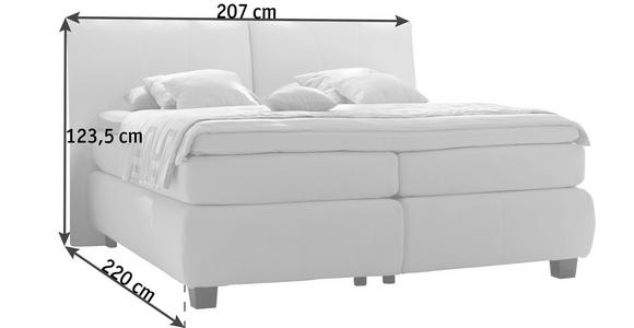 BOXSPRINGBETT 180/200 cm in Weiß - Alufarben/Weiß, KONVENTIONELL, Textil/Metall (180/200cm) - Dieter Knoll