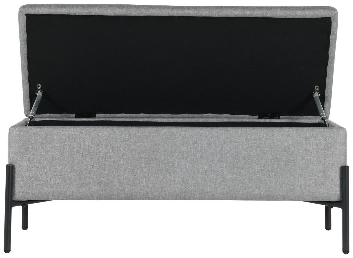 GARDEROBENBANK  in 95/41.5/37 cm  - Hellgrau/Schwarz, Design, Textil/Metall (95/41.5/37cm) - MID.YOU