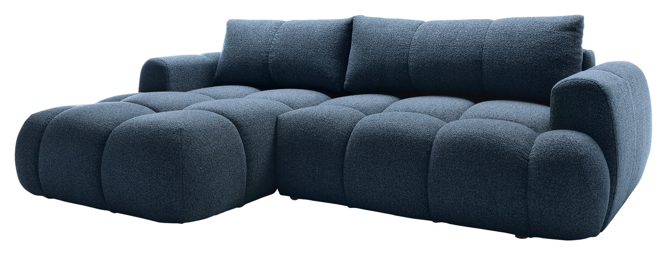 ECKSOFA Dunkelblau Struktur  - Schwarz/Dunkelblau, KONVENTIONELL, Kunststoff/Textil (172/272cm) - Carryhome