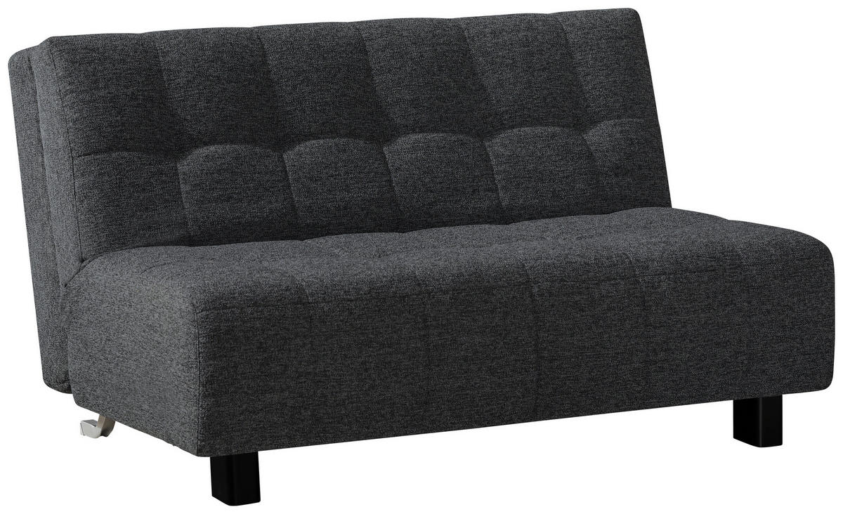 SCHLAFSOFA in Textil Dunkelgrau  - Dunkelgrau/Schwarz, Design, Textil/Metall (145/92/102cm) - Novel