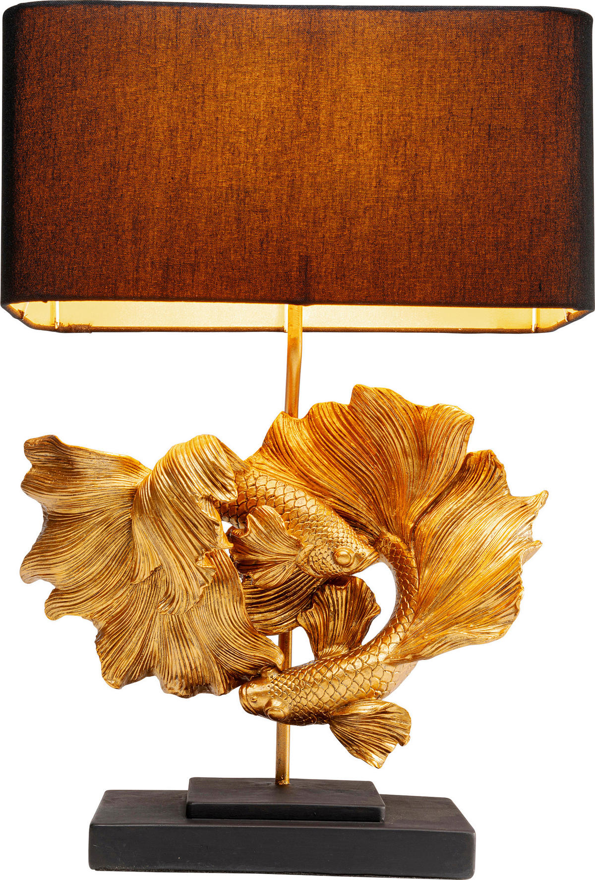 TISCHLEUCHTE 36,5/53/20,5 cm   - Goldfarben/Braun, LIFESTYLE, Kunststoff/Textil (36,5/53/20,5cm) - Kare-Design