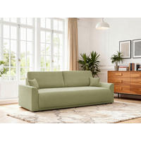 SCHLAFSOFA KIMMY Struktur Grün  inkl. Zierkissen, Rückenkissen, Bettkasten  - Schwarz/Grün, Design, Kunststoff/Textil (234/90/103cm) - P & B