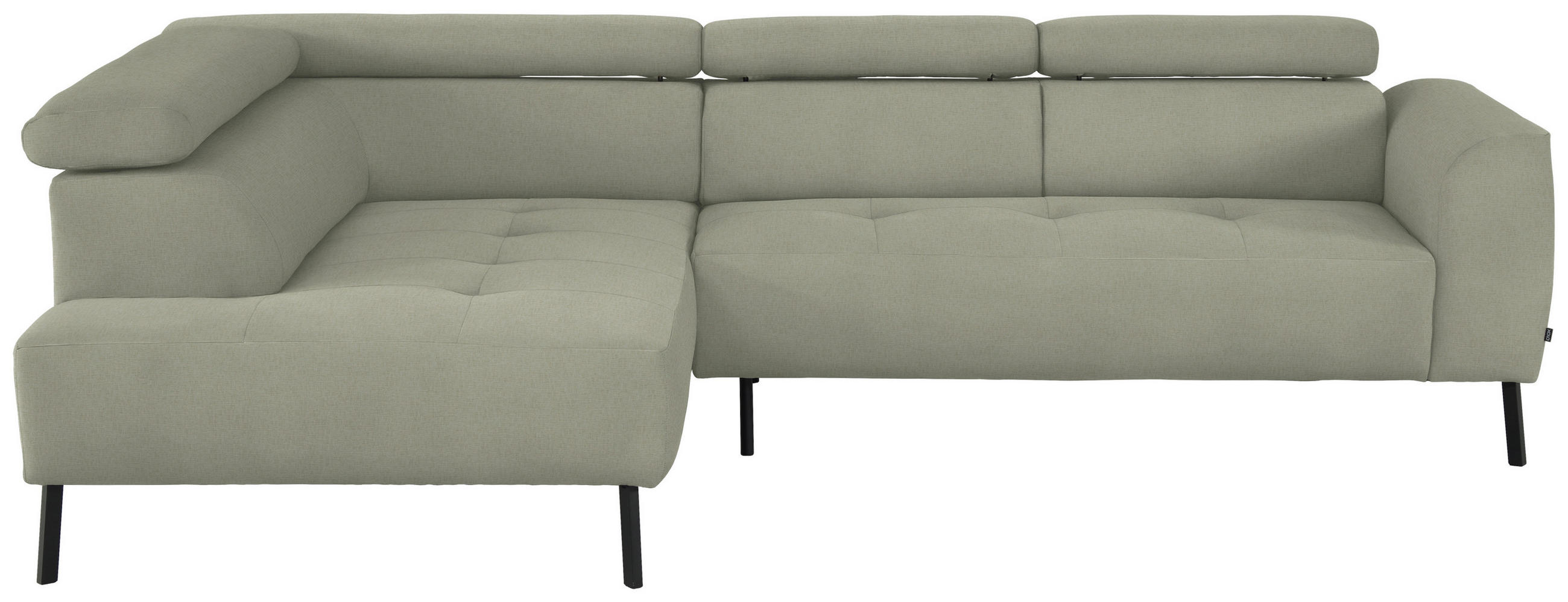ECKSOFA in Chenille Creme  205/280 cm  - Creme/Schwarz, Design, Textil/Metall (205/280cm) - Xora