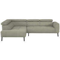 ECKSOFA in Chenille Creme  205/280 cm  - Creme/Schwarz, Design, Textil/Metall (205/280cm) - Xora