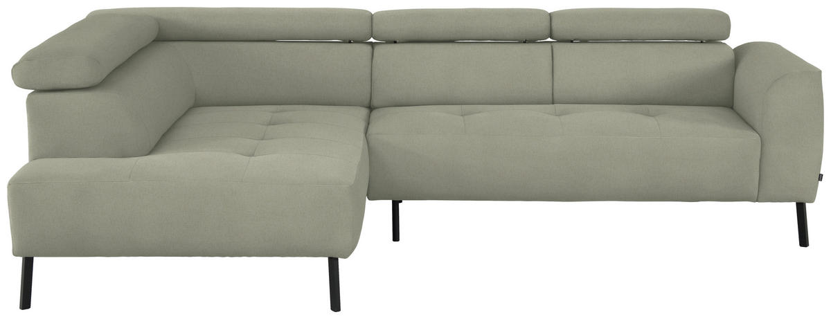 ECKSOFA in Chenille Creme  205/280 cm  - Creme/Schwarz, Design, Textil/Metall (205/280cm) - Xora