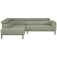 ECKSOFA in Chenille Creme  205/280 cm  - Creme/Schwarz, Design, Textil/Metall (205/280cm) - Xora