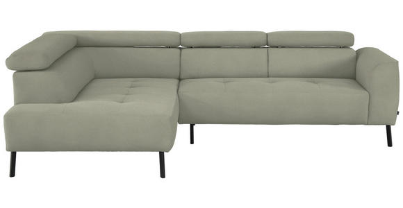ECKSOFA in Chenille Creme  205/280 cm  - Creme/Schwarz, Design, Textil/Metall (205/280cm) - Xora